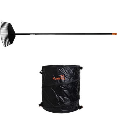 Промонабор грабли веерные Plantic Solid M + Универсальный садовый мешок Plantic Pro 142л.