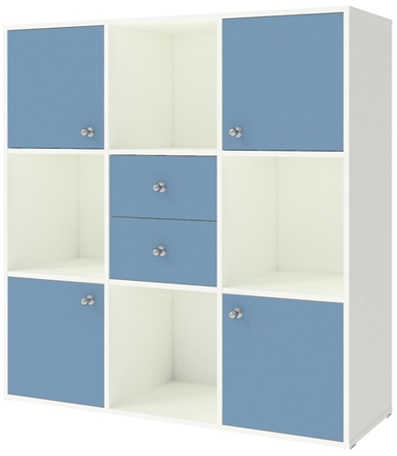 Стеллаж КарИВи Джери Белый  Светло-синий, голубой