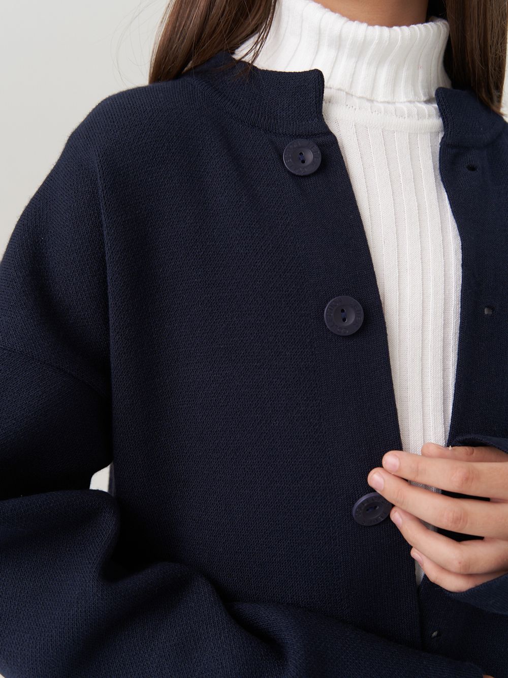 Кардиган для девочки в школу AT990 синий