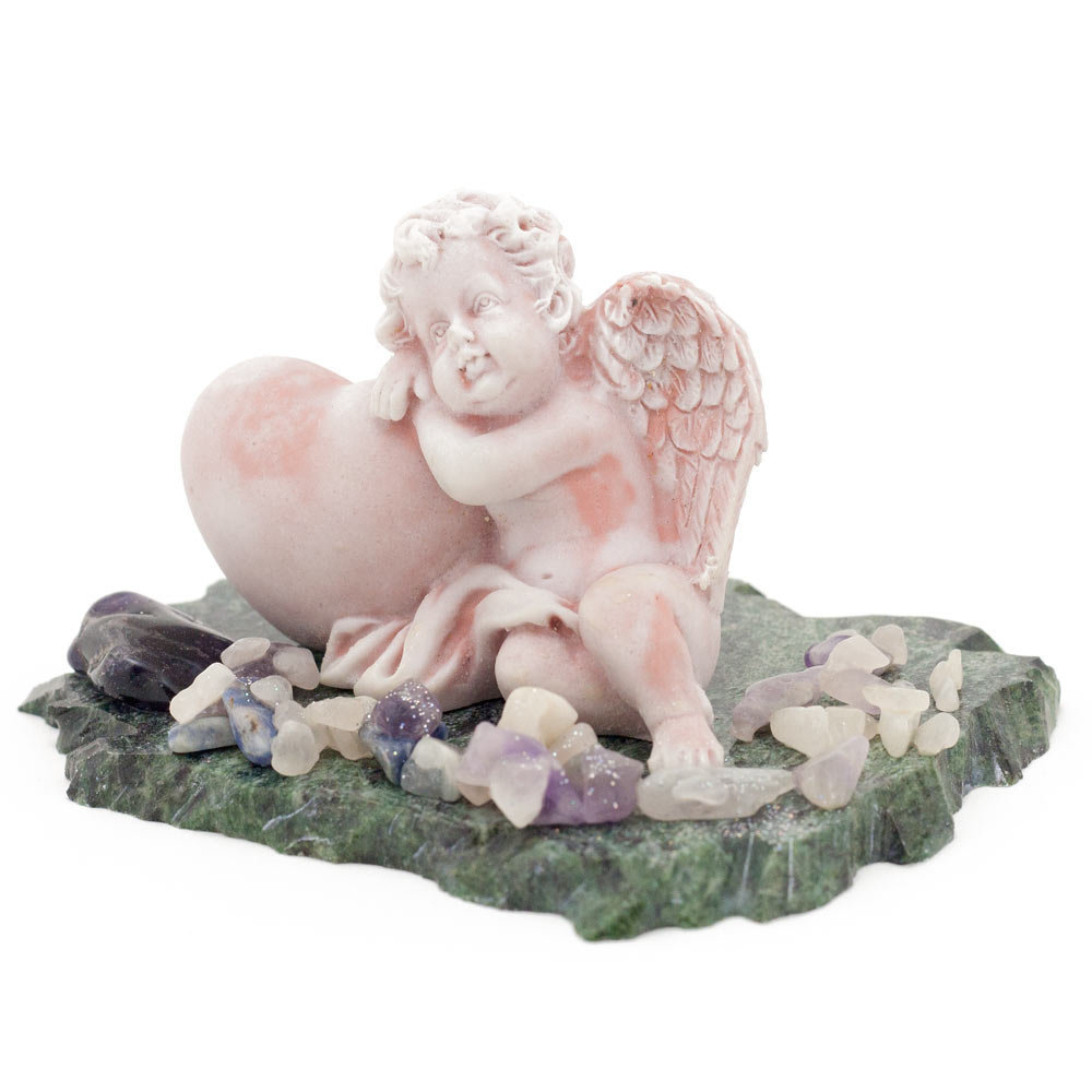 Сувенир из мрамолита "Ангелочек с сердцем" R116279