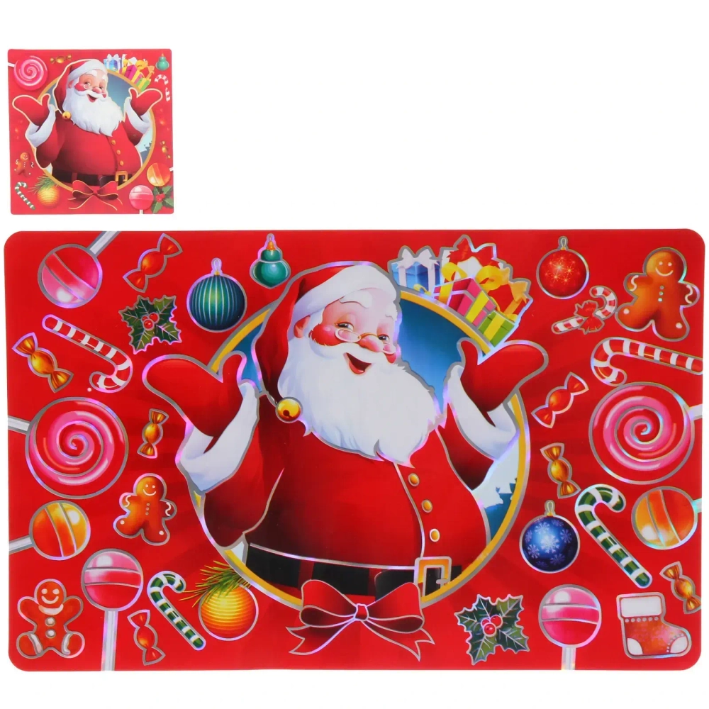 Салфетка на стол 41*26см в наборе 6+6шт «Славный Санта»