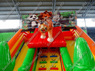 Детский надувной батут-горка "Зов тигра", 8*5*6 м