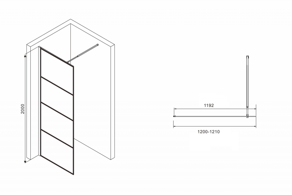 Душевая перегородка ABBER Immer Offen AG65120B