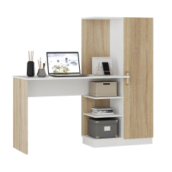 Стол компьютерный Бейсик, Дуб сонома, Белый