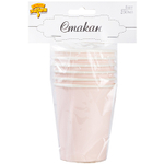 Стаканы бумажные в нежно-розовом цвете, 250 мл, 6 шт