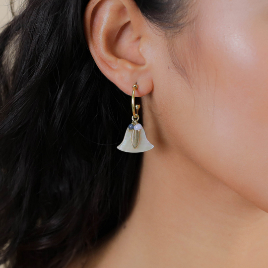 Серьги Franck Herval, Palma, полукольца с перламутром, лазуритом и халцедоном, FH26.1-12-70273 (золо