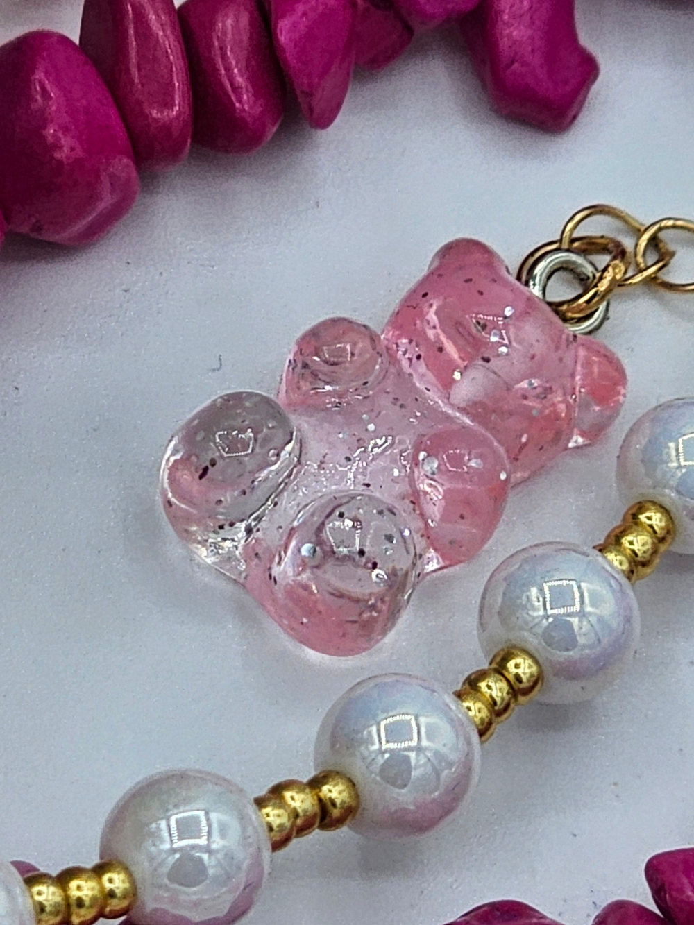 Обвес на сумку, брелок для ключей, подвеска авторская ручная работа с натуральными камнями "МИМИНИШНЫЙ"