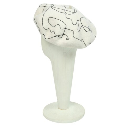 HOUSE OF FLORA БЕРЕТ SCRIBBLE БЕЛЫЙ