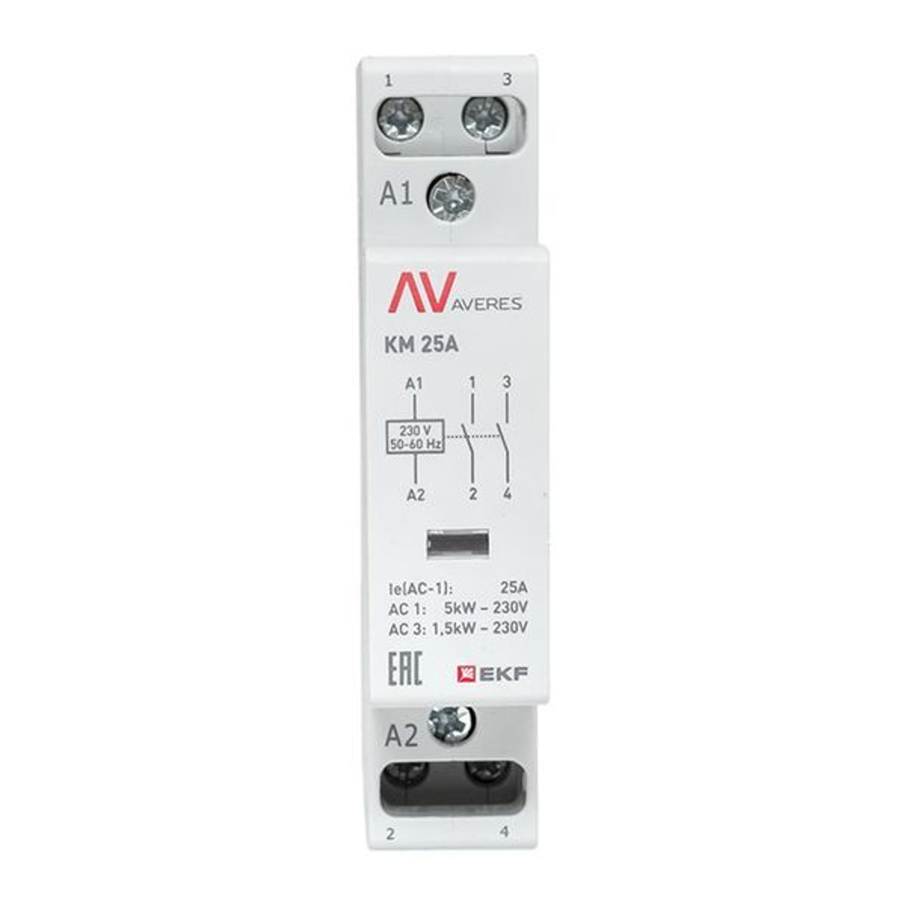 Контактор модульный EKF km-av-1-25-20-230V