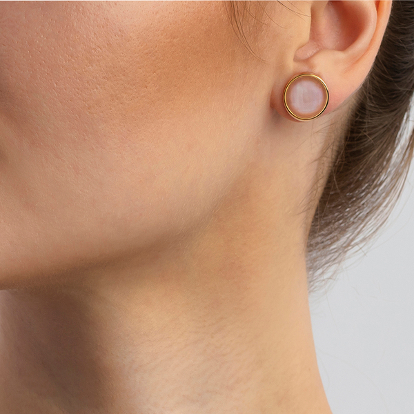 Серьги пусеты Possebon Quartz Rose A1184.9 R/G
