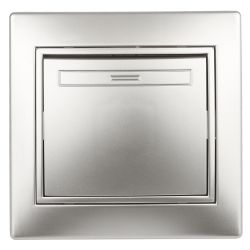 Выключатель Intro Plano 1-101-03 одноклавишный, 10А-250В, IP20, СУ, алюминий | Intro Plano