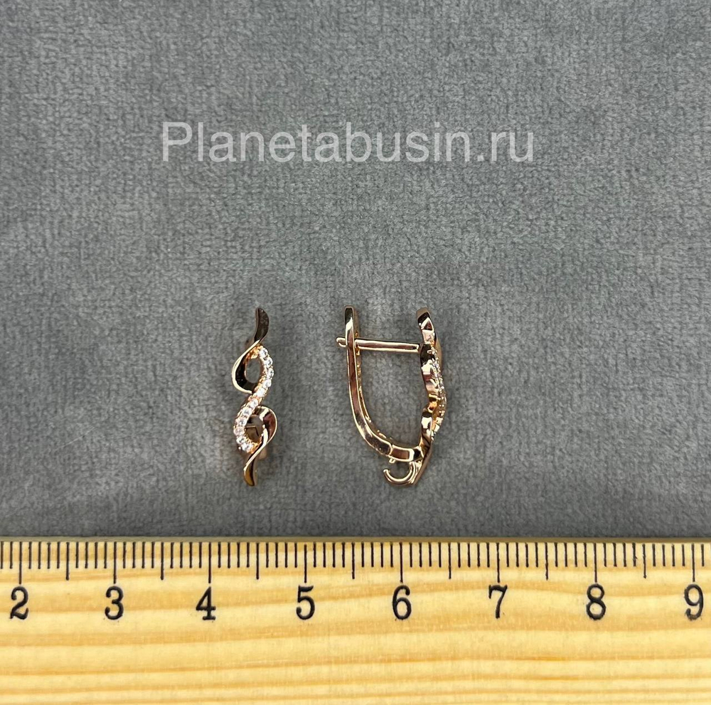 Швензы люкс (Корея) пара с микроцирконами 0548