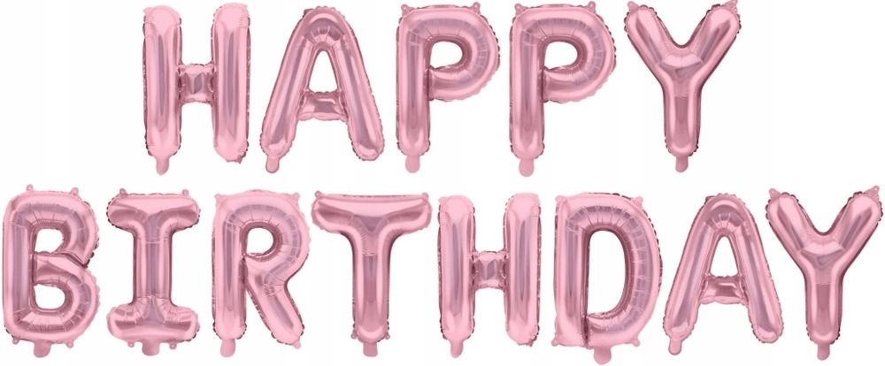 Растяжка "Happy Birthday" Розовый