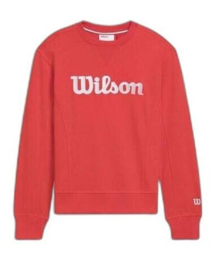 Детская теннисная куртка Wilson Youth Unisex Team Crewneck - infrared