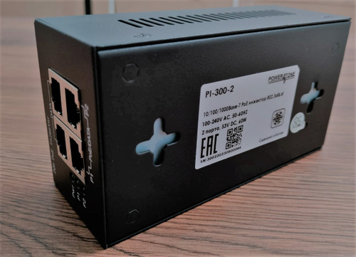 PoE инжектор неуправляемый PI-300-2, 1x10/100/1000BASE-T 802.3af&at, PoE бюджет 30Вт
