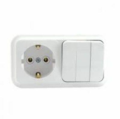 Блок (роз.16А + 3кл. выкл.10А) ОУ бел.(земля) 2В-РЦ-531 Bylectrica Пралеска