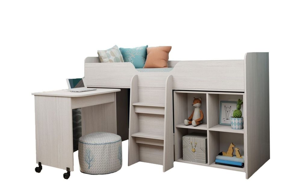 Каприз-14 Кровать двухъярусная без рисунка (без матраца) Анкор белый