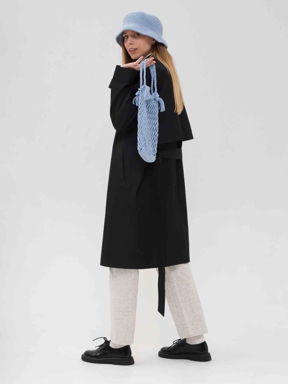 Плащ FOS Средней длины Женский Черный