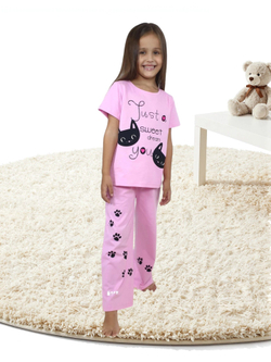 7-55-2 Пижама для девочки (фуфайка и брюки)