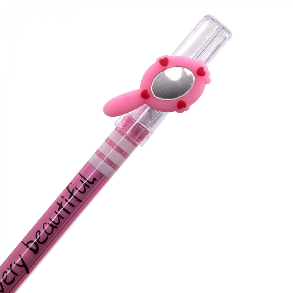 Ручка гелевая пиши-стирай Alingar, "Super girl", 0,5 мм, синяя, фигурный колпачок, иголь. наконечник, круглый, цветной, пластиковый корпус, карт. уп.