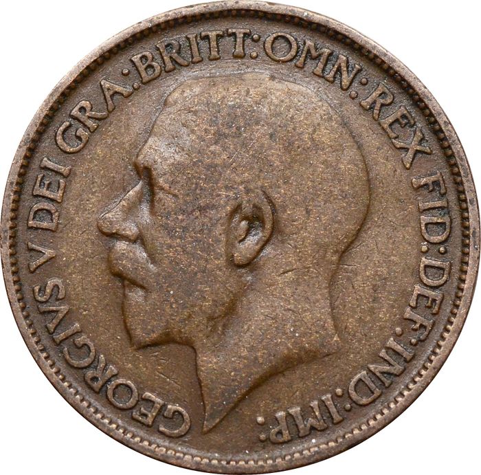 1/2 пенни 1911-1925 Великобритания VF-XF