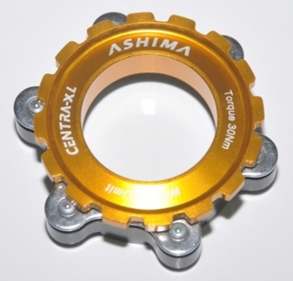 Адаптер желтый, крепит 6-болтовый ротор на дискoвую втулку  Center Lock Shimano. AC02 Yellow