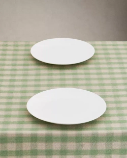 ZARA HOME ХЛОПКОВАЯ СКАТЕРТЬ В КЛЕТКУ, ЗЕЛЕНЫЙ