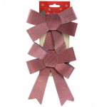 Бант на ёлку «Благородство» 13*17 см (набор 2 шт), Бордовый