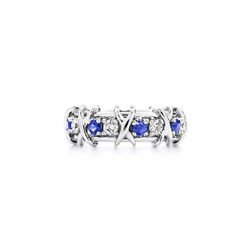 Кольцо из платины с бриллиантами и сапфирами 💠Tiffany, Schlumberger