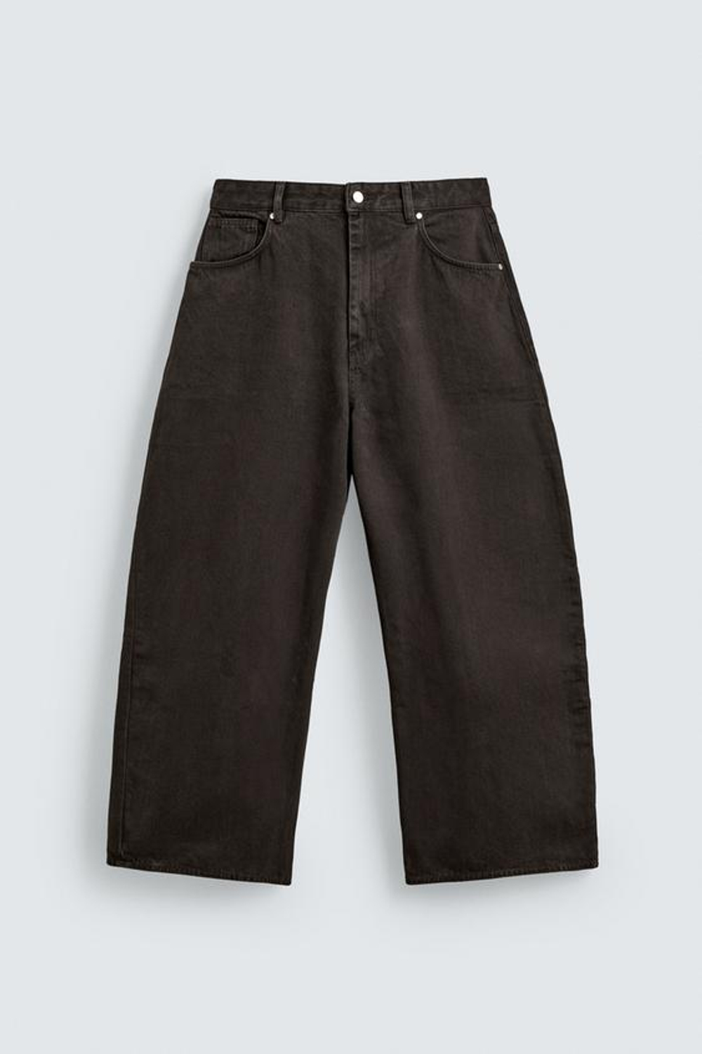 ZARA ДЖИНСЫ WIDE FIT, КОРИЧНЕВЫЙ