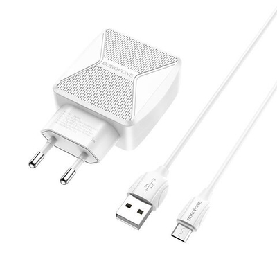 Сетевое зарядное устройство Borofone BA68A 1USB microUSB