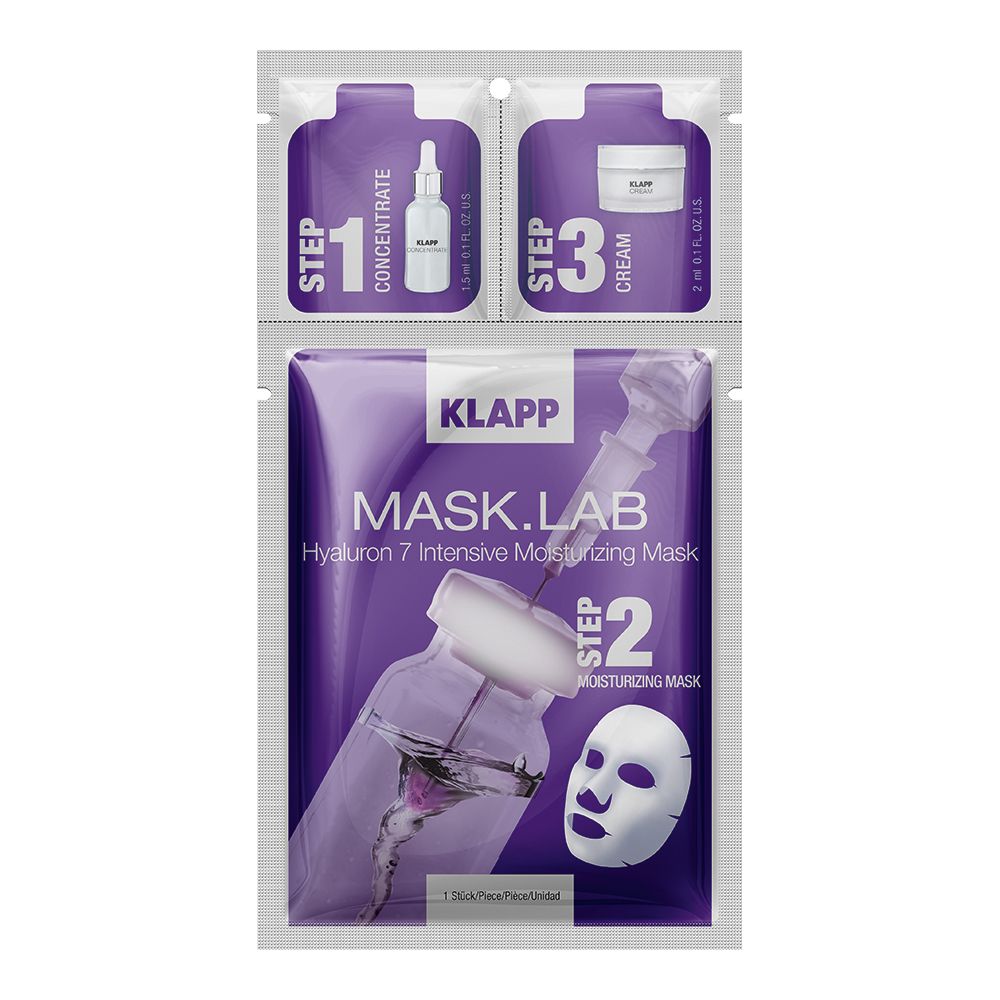 KLAPP Экспресс уход с гиалуроновой кислотой Набор MASK.LAB HYALURON 7 INTENSIVE MOISTURIZING MASK , 1 шт