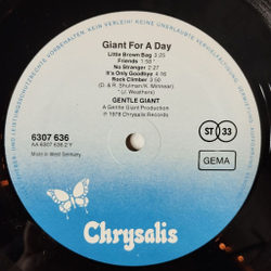 Винтажная виниловая пластинка LP Gentle Giant Giant For A Day (Germany 1978)