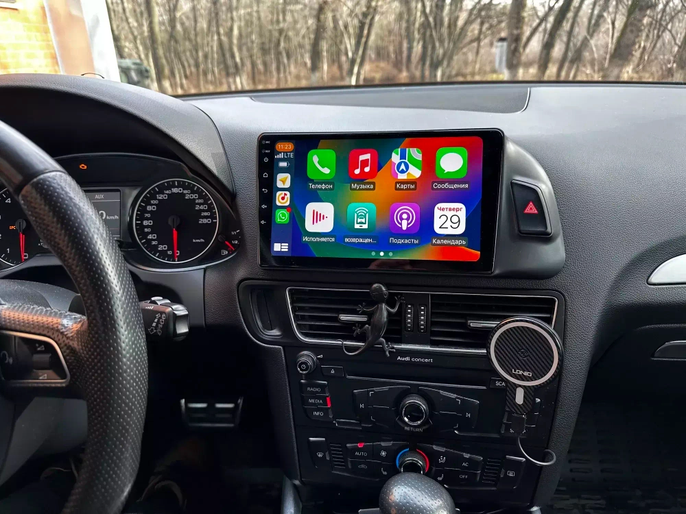 Магнитола Audi Q5 8R 2008-2016 (рамка 9) - Teyes CC3-SPLIT на Android 10, QLED, ТОП процессор, 4Гб+32Гб, CarPlay, 4G SIM-слот