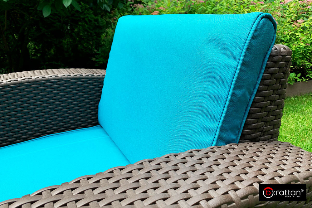 Комплект чехлов на подушки для мебели Rattan Premium, нео изумруд