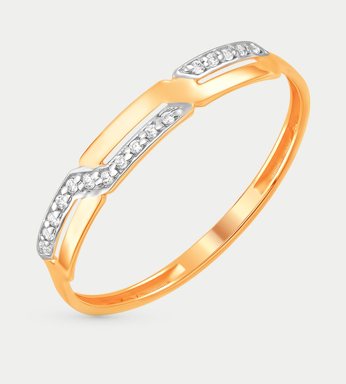 Кольцо золотое с фианитами