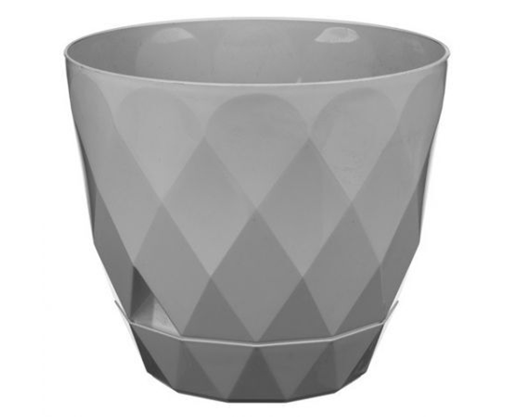 Горшок для цветов "Laurel", 1.3 л, с поддоном, серый