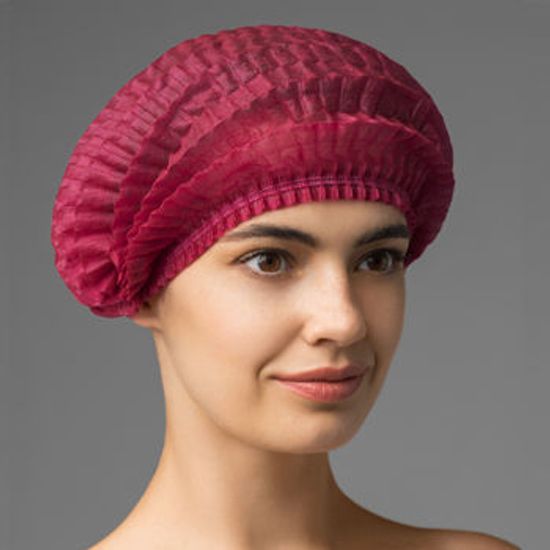 Шапочка одноразовая "Шарлотка" бордовая 50 шт/уп.