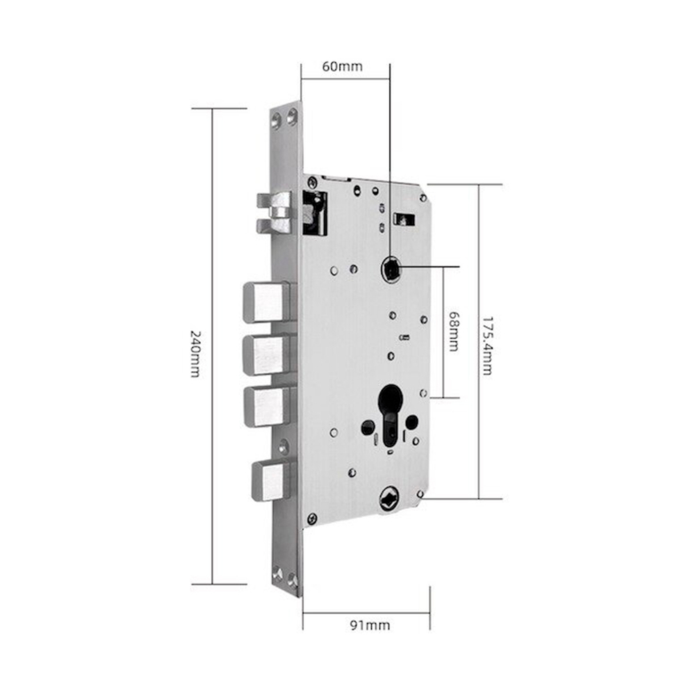 Распашная 3х ригельная мортиза 60x68 TTLOCK