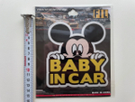 Наклейка (Baby in car - Ребенок в машине Микки Маус) на автомобиль, стикер на стекло, с подложкой картонной (1 шт.)
