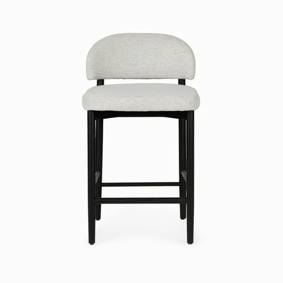 Полубарный стул Jeff, серая ткань, черные ножки