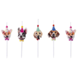 Свечи-фотографичные на пиках «Собачки», объёмные фигурки 5 шт