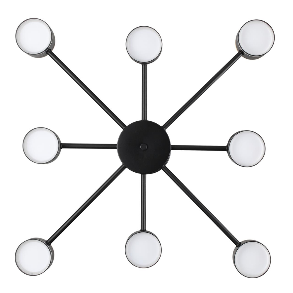 8234/8C COMFI LN25 000 черный, металл/акрил Люстра потолочная GX53 LED 8*10W + LED-проектор 4*5W 2700К 220V VIRSAVA