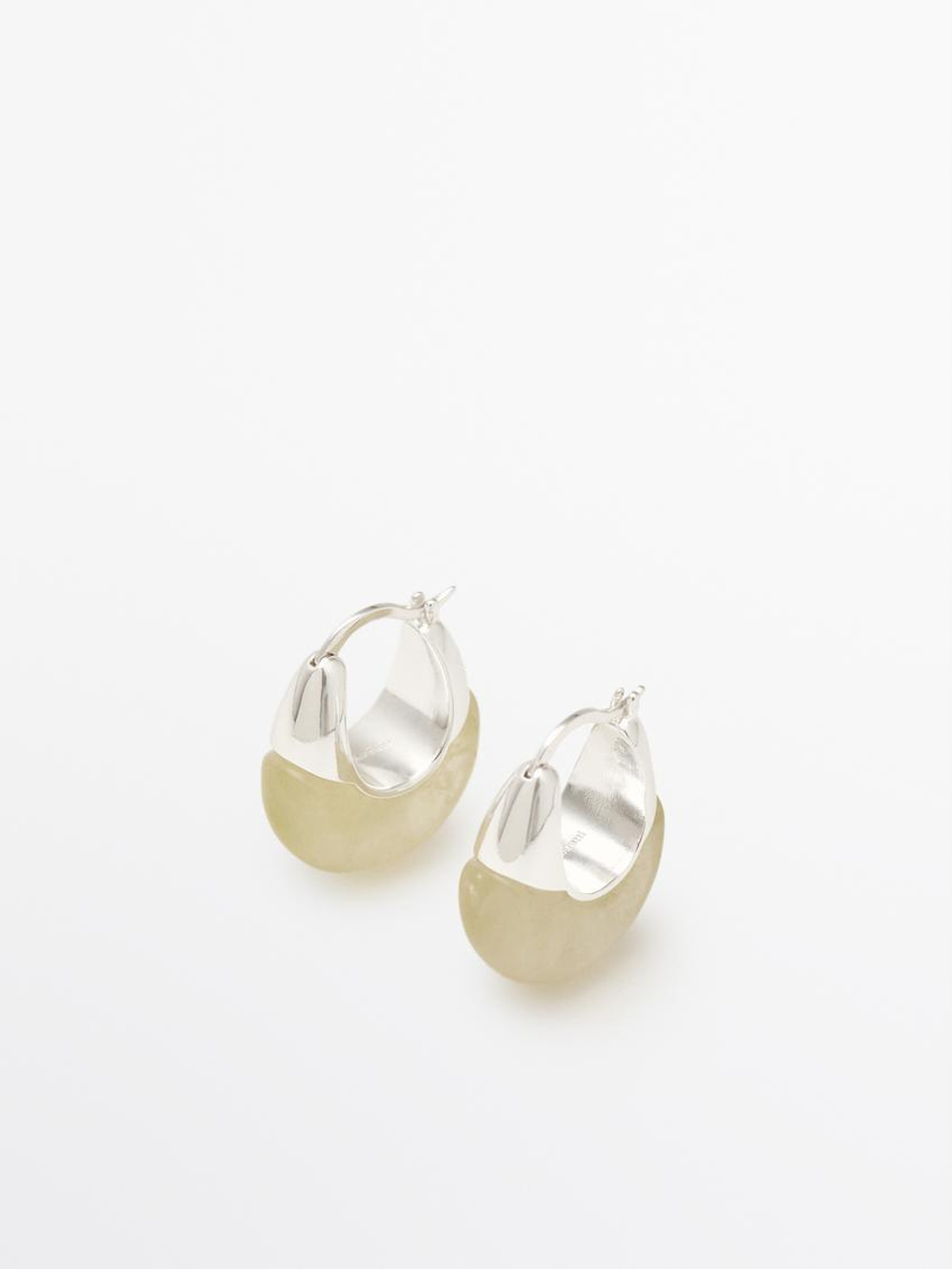 Massimo Dutti Серьги с камнями, коричневый