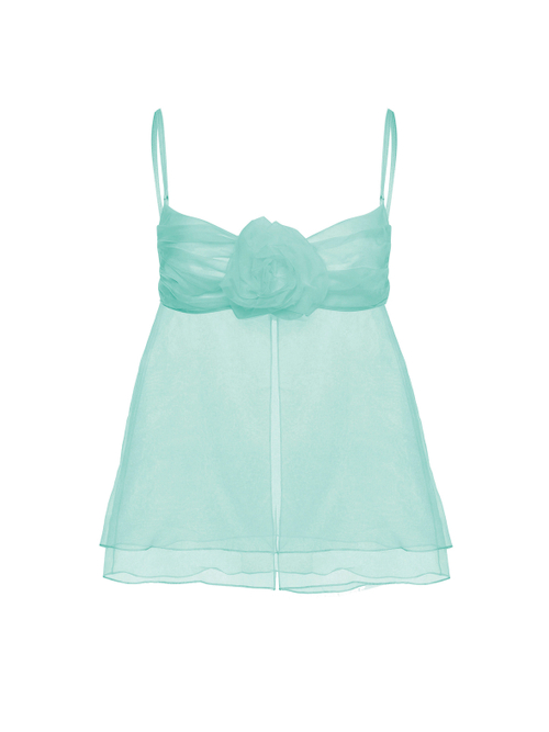 Топ из тонкой органзы с цветком