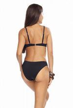 Раздельный пуш-ап купальник с кисточками на завязках (Размер: 80C/40) (Цвет: черный)