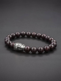 Браслет Гранат Альмандин + Будда (серебро)