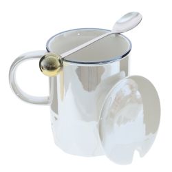 GAEM Кружка с крышкой и ложкой, 330 мл, L12 W8 H13 см, 2в.