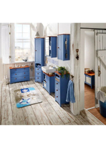 Комод 3 ящика Паула из массива сосны, голубой/черри