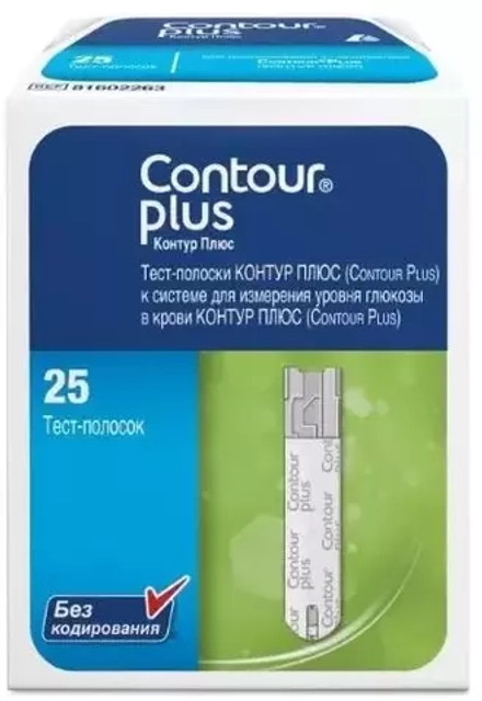 Тест-полоски контур плюс 25 шт.